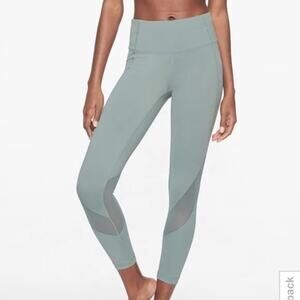 Athleta Eclipse 7/8 Tight Lead Green Seafoam Sage Athleisure Yoga Leggings Sz XS